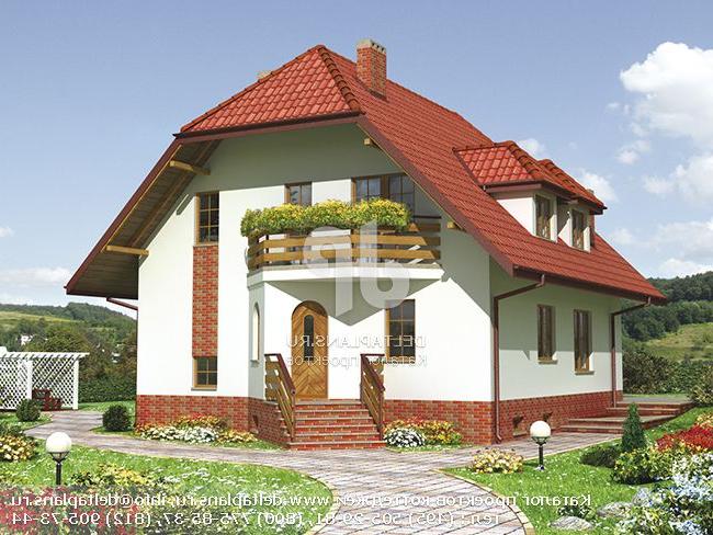 Проект коттеджа с цоколем и мансардой № A-221-1P Проект коттеджа с цоколем и мансардой № A-221-1P