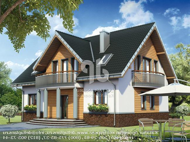 Проект дома с мансардой и балконами № A-319-1P Проект дома с мансардой и балконами № A-319-1P