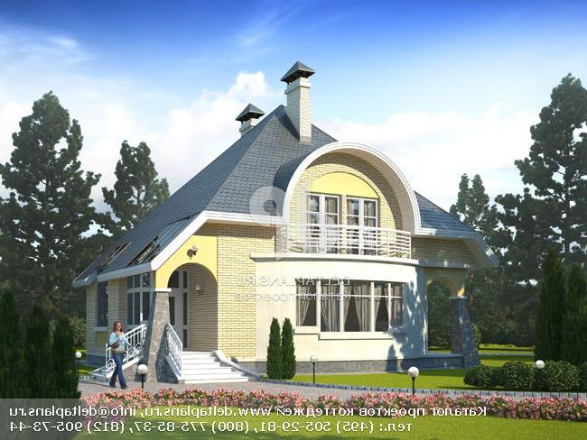 Дом с полукруглым балконом № F-179-1K Дом с полукруглым балконом № F-179-1K