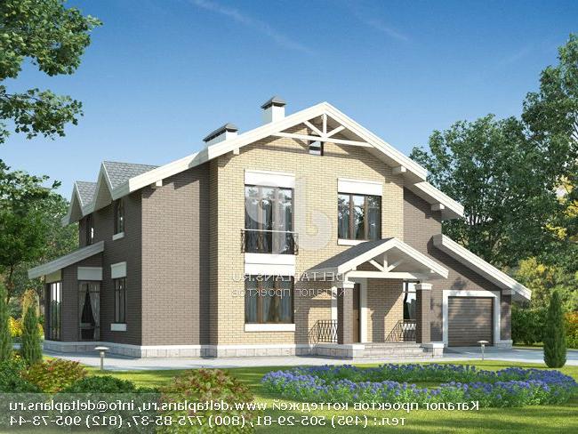 Готовый проект дома из газобетона с гаражом на две машины № G-267-1P Готовый проект дома из газобетона с гаражом на две машины № G-267-1P