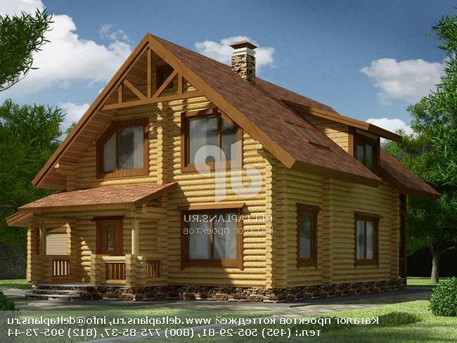 Мансардный коттедж из дерева № I-166-1D Мансардный коттедж из дерева № I-166-1D