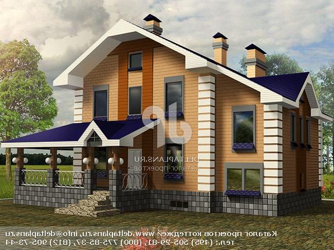 Готовый проект загородного дома из блоков № K-214-1P Готовый проект загородного дома из блоков № K-214-1P