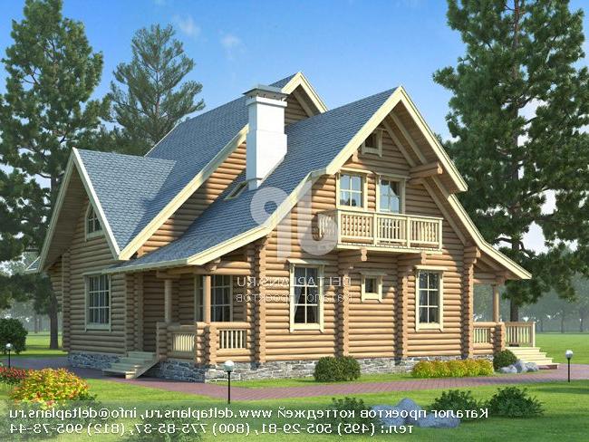 Дачный дом из оцилиндрованного бревна № L-192-1D Дачный дом из оцилиндрованного бревна № L-192-1D