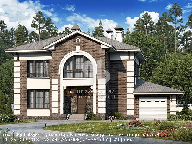 Проект 2-этажного коттеджа с гаражом № T-205-2P Проект 2-этажного коттеджа с гаражом № T-205-2P