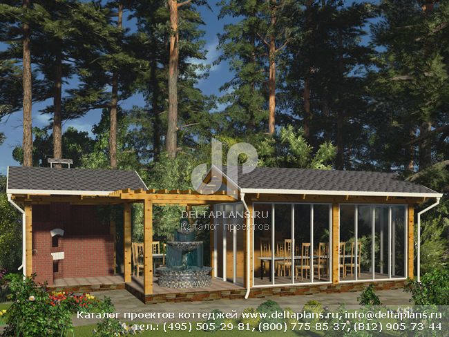 Проект деревянного дома № A-018-1D
