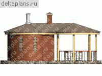 Проект кирпичного дома № A-048-1K - вид слева