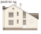 Проект двухэтажного дома с цоколем № A-168-1K - вид сзади