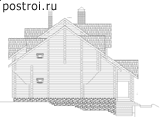 Двухэтажный коттедж из бревна № A-275-1D - вид слева