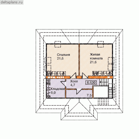 Проект 4 этажного жилого дома № B-364-1K [30-11] - мансарда