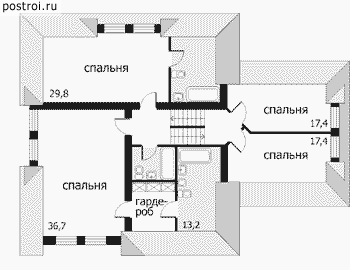 Респектабельный 3 этажный коттедж с гаражом № B-382-1K [С-002, 30-04] - мансарда