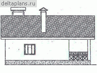 Проект пенобетонного дома № C-070-1P - вид слева
