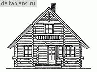 Деревянный дом с камином  № C-094-1D - вид спереди