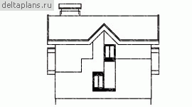 Проект дома из пенобетона с 3 спальнями № C-116-1P [51-03, E-1115-0] - вид слева