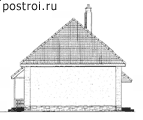 Одноэтажный газобетонный коттедж с мансардой № C-142-1P - вид справа