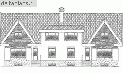 Кирпичный дом на 2 семьи № C-373-1K - вид спереди