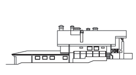 Кирпичный дом-коттедж с бассейном № C-401-1K - вид слева