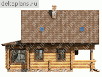 Уютный деревянный дом № D-081-1D - вид слева