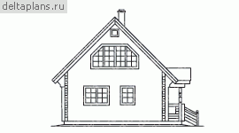 Проект жилого индивидуального деревянного дома № D-116-1D - вид слева