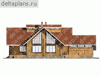 Большой деревянный дом с красивыми окнами № D-262-1D - вид спереди