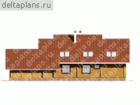 Большой деревянный дом с красивыми окнами № D-262-1D - вид сзади