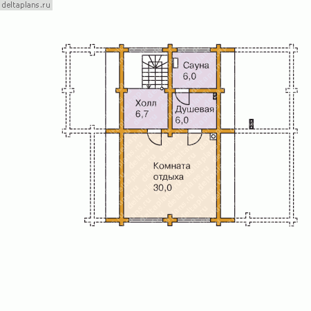 Трехэтажный деревянный дом № D-294-1D - 3-й этаж