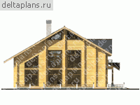 Трехэтажный деревянный дом № D-294-1D - вид слева