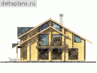 Трехэтажный деревянный дом № D-294-1D - вид справа