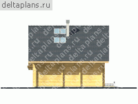 Трехэтажный деревянный дом № D-294-1D - вид сзади