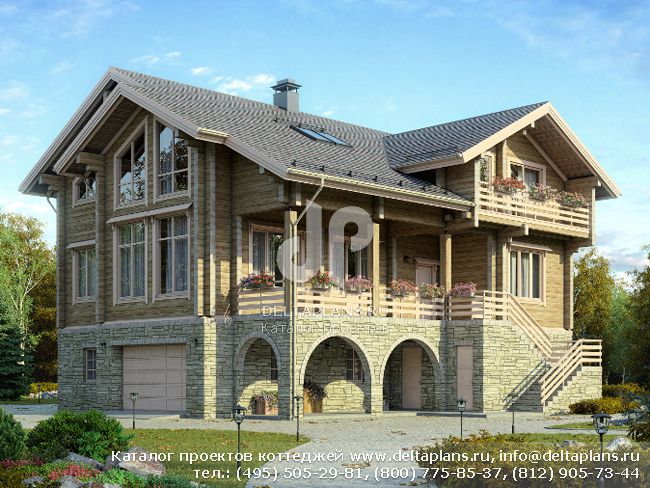 Проект деревянного дома № D-388-1D