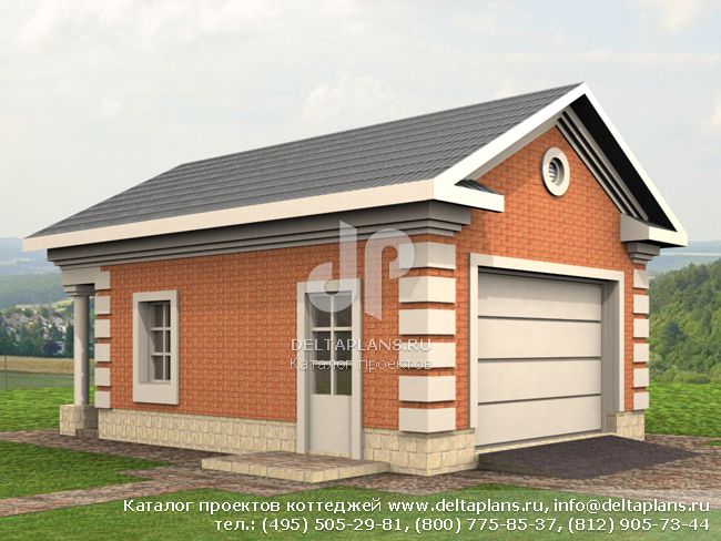 Кирпичный гараж, проект № E-040-1K