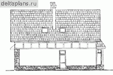 Проект дома с большой кухней  № F-190-1P - вид справа