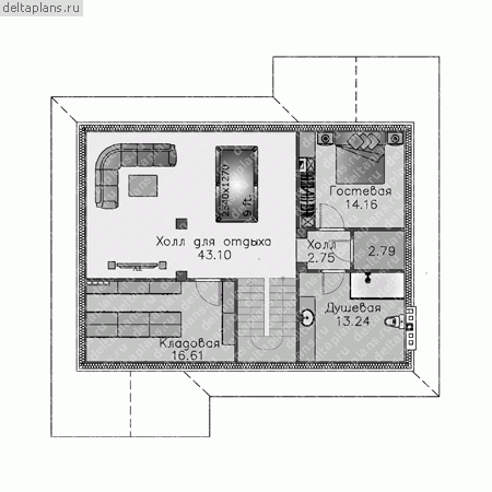 Проект 3-этажного дома № F-316-1P - 3-й этаж