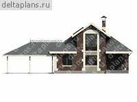 Небольшой дом с мансардой № H-086-1P - вид спереди