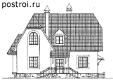 Загородный дом с верандой для небольшого участка № H-162-1P [F-0539-0] - вид спереди