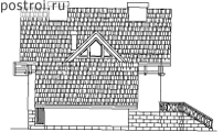 Дом-коттедж с гаражом 10 на 10 № H-181-1K - вид слева