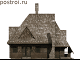 Деревянный дом-коттедж с подвалом № J-108-1D - вид спереди