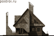 Деревянный дом-коттедж с подвалом № J-108-1D - вид сзади
