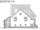 Готовый архитектурный проект 2 этажного дома № J-220-1P - вид слева