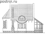 Готовый архитектурный проект 2 этажного дома № J-220-1P - вид справа