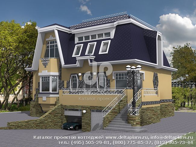 Проект трехэтажного кирпичного дома № K-280-1K