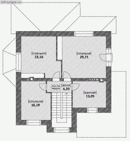 Проект дома из керамического кирпича № M-207-1K - 2-й этаж