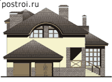 Проект цокольного кирпичного дома № M-348-1K - вид спереди