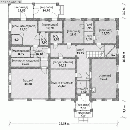 Дом для большой семьи проект № M-501-1K - 1-й этаж