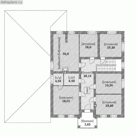 Дом для большой семьи проект № M-501-1K - 2-й этаж