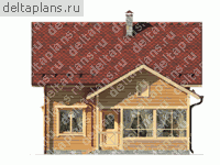 Деревянный дом, чертежи-проект № N-109-1D - вид спереди