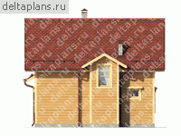 Деревянный дом, чертежи-проект № N-109-1D - вид сзади