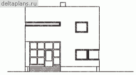 Проект дома в стиле минимализм № N-128-1P - вид спереди