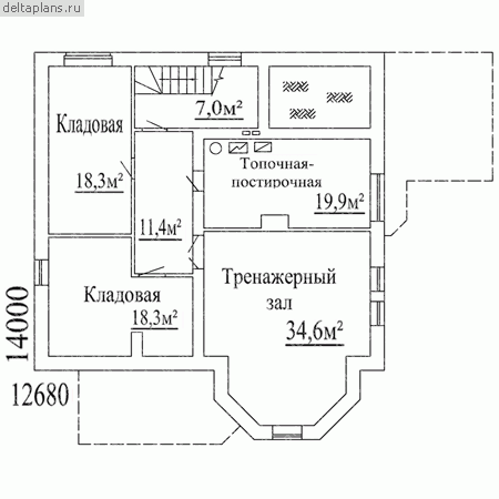 Большой трехэтажный дом проект № N-348-1K - цоколь