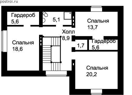 Дом 13 на 10 № O-160-1K - 2-й этаж