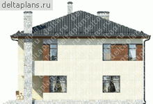 Проект кирпичного дома № O-173-1K - вид слева